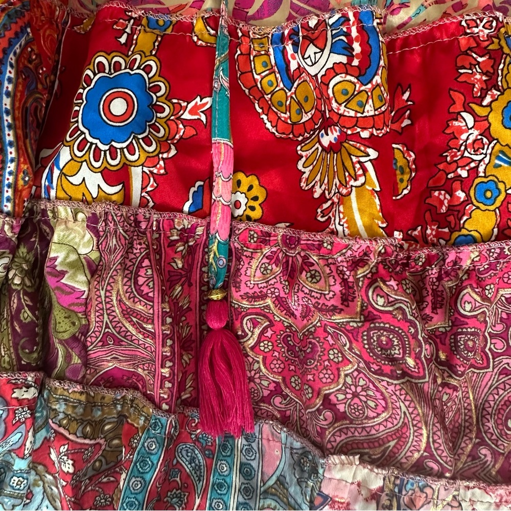 Multicolor Patchwork Bohemian Elastic Waistband S… - image 4